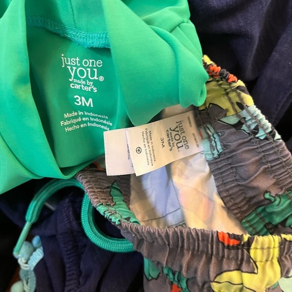 Baby boy 2 two piece Dino swim set 3 month rash guard trunks just one you carter - Picture 6 of 7